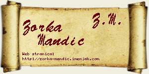 Zorka Mandić vizit kartica